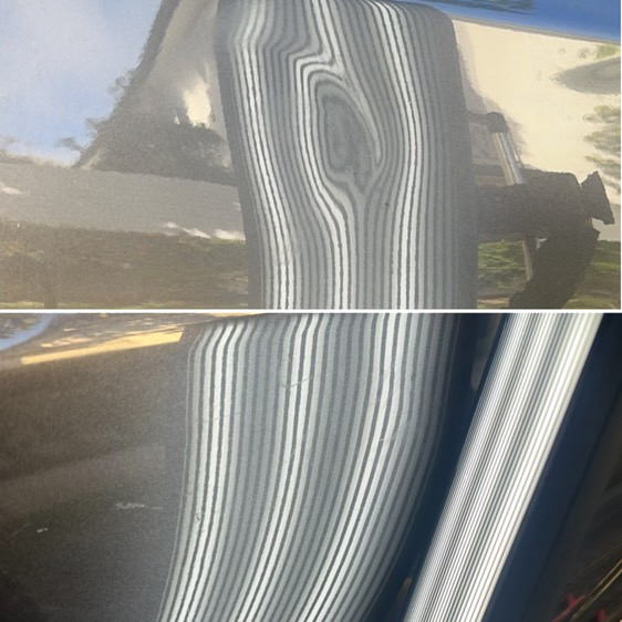stretched door dent fixed using per in Dublin ca